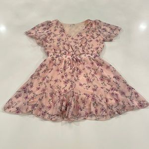 New pink and purple Ava & Yelly romper, lined, size 10, never worn